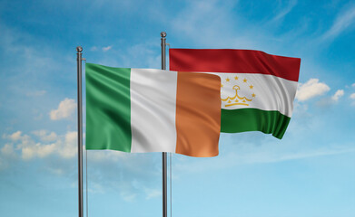Tajikistan and Ireland flag