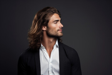 Portrait of a man with beautiful hairs