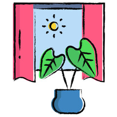 Hand drawn Indoor plant icon