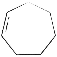 Fototapeta na wymiar Hand drawn Heptagon Geometry Shape icon