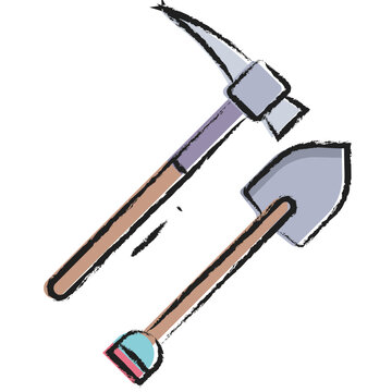 Hand drawn Shovel tool icon