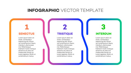 Infographic template timeline process 3 option or step line color gradient style vector for presentation 10 eps