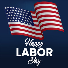 happy labor day waving flags vector