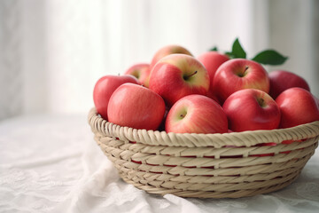 A basket filled with apples. Generative AI technology.