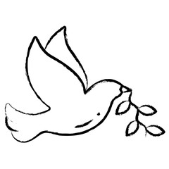 Fototapeta na wymiar Hand drawn Dove icon