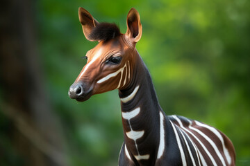 Okapi. Listed as endangered in IUCN Red List.