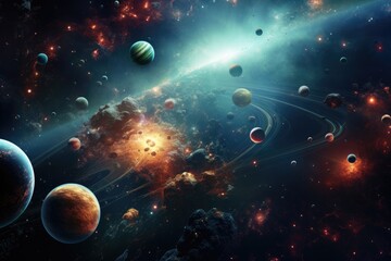 planets  in space