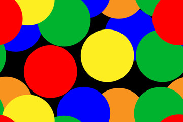 COLORFUL CIRCLES. Party background. Balloons and birthday. Bright colors. Seamless vector pattern for design and decoration.