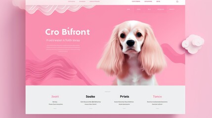 American cocker spaniel pet shop website landing page design template