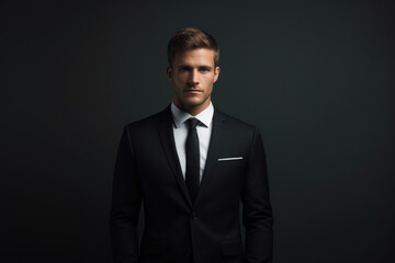 Portrait of a businessman on dark background