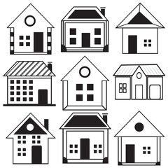 House Icon Set. Home vector illustration symbol.