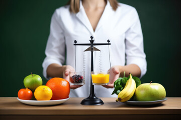 Nutritionist dietitian plans individual healthy balanced diet