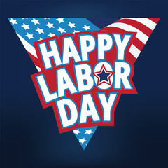 happy labor day USA triangle flags vector