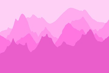 illustration of mountains pink view