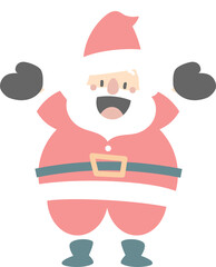 merry christmas and happy new year with cute santa claus, flat png transparent element cartoon character design