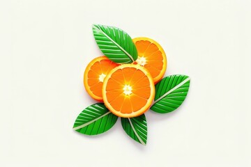 sliced ​​orange (isolated image on white background) 