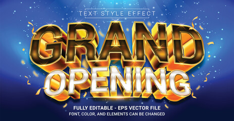 Grand Opening Text Style Effect. Editable Graphic Text Template.