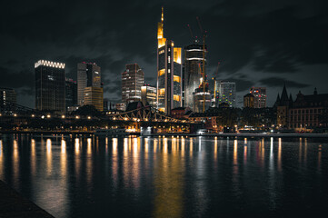 Frankfurt skyline at night