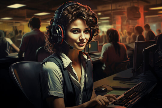woman working in call centre