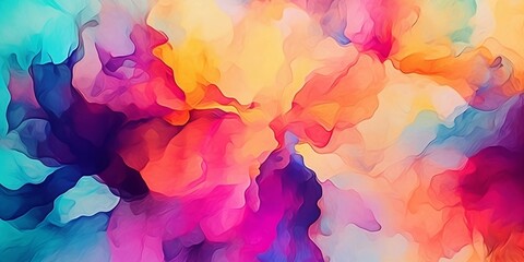 Fototapeta na wymiar Bright colorful watercolor paint background texture. Finest generative AI