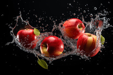 apple in splash