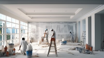 Home interior under renovation, generative ai