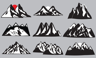 Mountain Vector icons Set mountain silhouette vector.