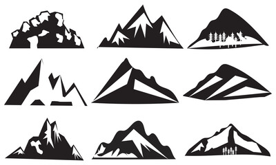 Mountain Vector icons Set mountain silhouette vector.