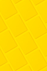 Yellow books flat lay on yellow background