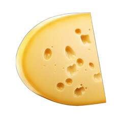 Round cheese isolated on white created with Generative AI