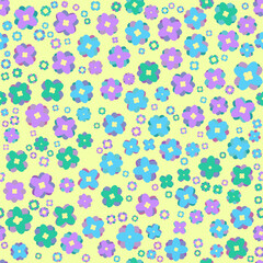 simple seamless floral pattern on pale yellow background