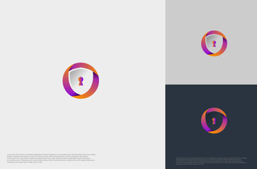 Creative Shield security icon Concept Logo Design Template