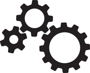 Setting icon vector with work cog gear element. Cogweel mechanism symbol.
