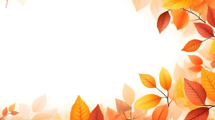 Naklejka na ściany i meble Une illustration de feuilles en automne. De la place pour écrire. 