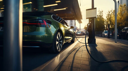 Fototapeta premium Electric car charging - AI tools