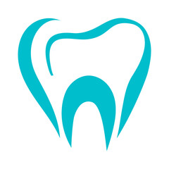 dentistry tooth logo, outline tooth icon vector illustration