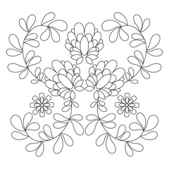 Mexican floral embroidery coloring page