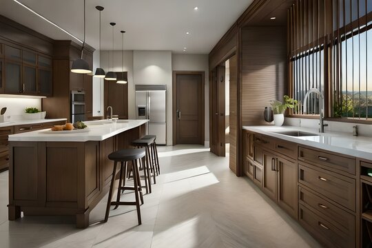 Interior kitchen bathroom home room. Generative AI
