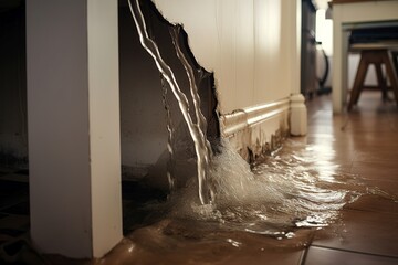 Flooded apartment due to a leak from a burst pipe or after a flood - 637524146
