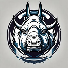 Fototapeta premium A logo for a business or sports team featuring an abstract rhinoceros that is suitable for a t-shirt graphic.