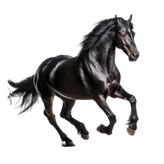 Obraz na płótnie Canvas Black horse run gallop isolated