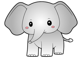 Cute elephant vector illustration, elephant for kids cartoon style