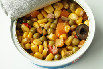 canned sweet corn close up .