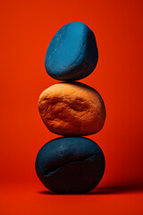 zen stones on white background