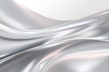 Abstract Silver Wave chrome banner platinum copy space - obrazy, fototapety, plakaty
