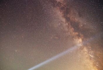 Beautiful bright  milky way galaxy. Starry sky. Night sky background.