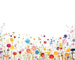 Watercolor flower pattern isolated