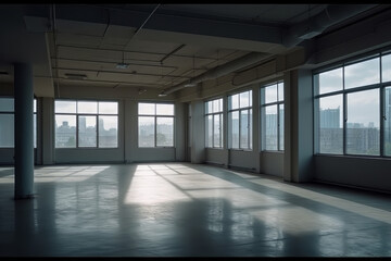 Large black offices with marble floors. Generative AI