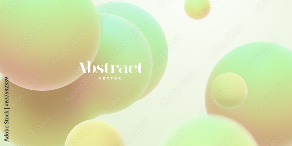 Poster gradient background with soft multicolored bubbles. morphing colorful blobs.
