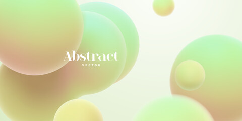 Gradient background with soft multicolored bubbles. Morphing colorful blobs.